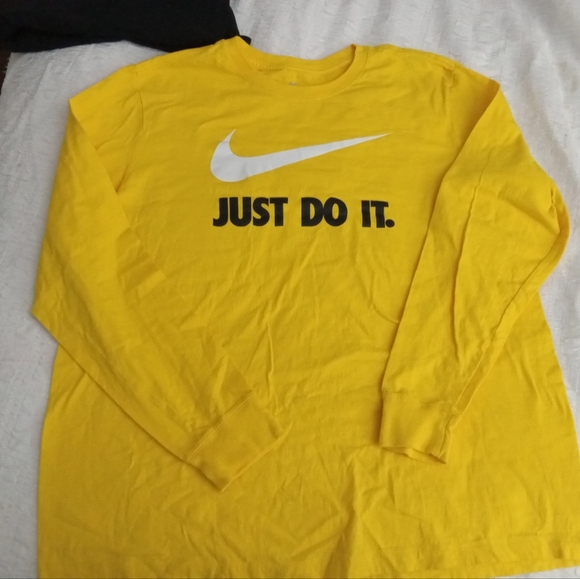 Nike Other - Nike Tee T-Shirt Mens XL Yellow Pullover Long Sleeve Swoosh Logo Crewneck Adult